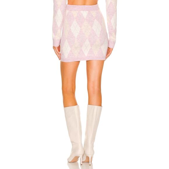 LOVERS + FRIENDS CASEY LUREX ARGYLE MINI SKIRT SIZE SMALL - Picture 4 of 8